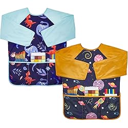 Blouse Artiste Manches Longues Tablier Enfant Licorne Rose - Blouse Peinture Imperméable 2-7 Ans Avec Poches Activité Manuelle Enfant