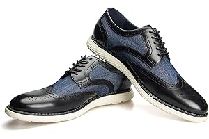 JITAI Men Oxfords Shoes Zapatos de Vestir Casuales para Hombres Zapatos de Moda Ligeros con Cordones