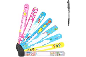 Vicloon 8 Pezzi Braccialetti Identificativi Bambini Antismarrimento con Penna, Anti Perso di Sicurezza ID Polsino Riutilizzabile