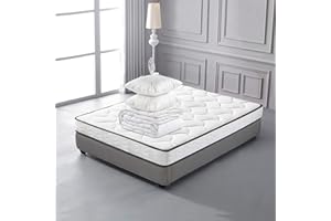 IZTOSS Luxe Pack Matelas Mémoire de Forme 140x190 + 1 Couette 240x220 + 2 Oreillers 60x60
