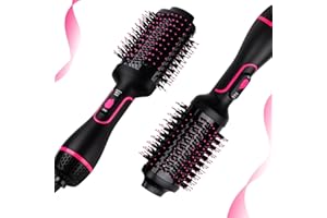 Fauxpont Cepillo de Aire Caliente 1000 W, Cepillo moldeador de aire profesional, Cepillo Secador 4 en 1, 3 Temperaturas y 2 Velociades, Tecnología Iónica, Seca, Alisa,Moldea y da Volumen (Rojo)