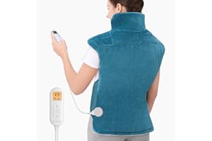 Comfytemp Almohadilla Térmica Ponderada para Espalda, Hombros y Cuello, 9 Niveles de Calor, Apagado Automático de 0.5 a 9 Horas, 1.1 kg Calentador de Espalda y Cuello, Regalo para Mujer, Mamá, Padre