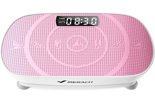 MERACH Plateforme Vibrante, Plaque Vibrante Silencieuse et Compacte pour Le Modelage du Corps et la Relaxation, avec Tapis en Silicone Confortable, écran LED et Télécommande