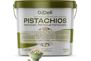 ‎GIDELI GiDeli Pistazien geröstet und gesalzen 1 kg im Eimer mit Schale herzhafter Snack ideal für Aperitifs und Partys