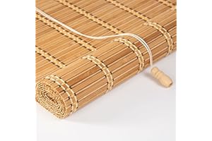 SGSKEIEY Tende a Rullo in Bambù Naturale,tende a Pacchetto,Tenda a Rullo in bambù per Esterni,Tende a Lamella Naturale tessute a Mano, per Balcone Portico Patio Home (50 * 80cm/20 * 32in)