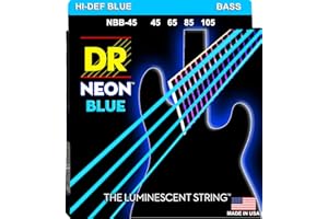 DR STRINGS DR String NBB-45 Neon Blue Jeu de cordes pour guitare basse