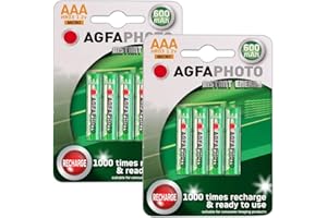 AGFAPHOTO 8 x AGFA AAA NiMh Cordless Telephone Rechargeable Batteries - BT, Panasonic, Philips, Siemens