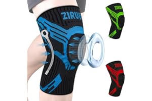 ZIRUGA Kniebandage, Komprimierte Kniebandagen Damen Männer mit Patella Gel Pads & Seitenstabilisatoren Kniestütze für Laufen, Meniskusriss, Arthritis, ACL, Volleyball (Blau-L)