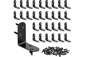 BREANIFULL 40 pezzi connettore angolare in acciaio inox nero (40, 4x4x1.6cm)