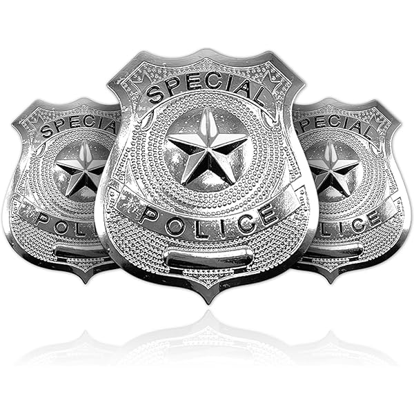 2 Distintivi Polizia Per Bambini In Metallo Dorato - Per Costumi E Giochi Di Ruolo - Foto 5