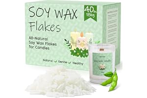 UNOTENA Cera di Soia per Candele, Cera per Candele 226g/9kg/18kg, Cera per Candele da Modellare, 100% Cera di Soia Biologica Naturale per Candele[ 18KG ]