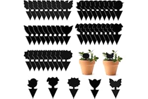 GeekerChip Pièges à Insectes,50 Pcs Attrape Moucheron Plantes,Attrape Mouches Intérieur,Plug-in Pièges,pour Les Insectes intérieurs et extérieurs, Imperméables et Non Toxiques,Noir(5 Formes)