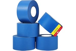 Fyguard 5 Rolls Painters Tape, 50m x 48mm Masking Tape for Painting Blue Decorators Tape Heat Resistant UV Resistant for Renovations Crafts Edge Treatment