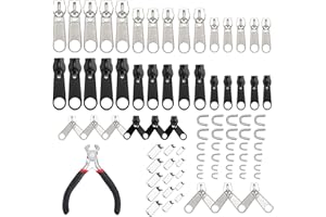 LHZHLE Zipper Slider Repair Kit: Fix #3#5#8#10 Zippers Pull Replacement for Jacket Bag Luggage (85Pcs)