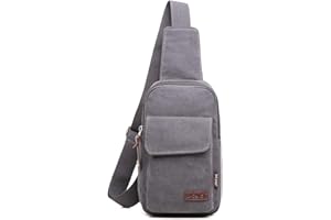 FANDARE Bolsa de Pecho Hombre Bolsa de Lona Sling Bag Bolsa Deportiva de Hombro Bandoleras Cruzada Bolsa de Mochila,Mochilas Pequeñas para Ciclismo,Acampada,Viaje