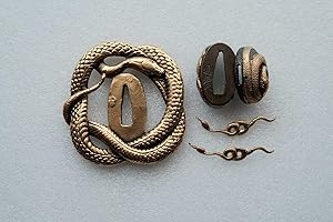 Japanese sword (SEPPA-HABAKI-ITO) gold-plating Copper 01-09 Menuki Fuchi-Kashira Tsuba boyu