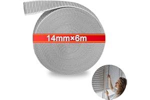 NICEIN Szary zestaw pasów do rolet – akcesoria do zwijaczy pasów – trwały i odporny na rozdarcie pasek do rolet – pasek do żaluzji – łatwa wymiana taśmy (14 mm x 6 m)