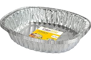 Catergold Large Oval Disposable Aluminium Foil Trays 46 x 36 x 8cm Approx (3 Pack)