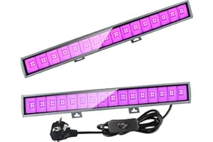 Eleganted 2 Pezzi 36W LED Luce Nera,385-400nm UV Luce Barra a LED Faretto IP66 Lampada Ultravioletta con 1,5m Spina,Proiettore UV con ON/OFF per DJ Discoteca Bar Festa Matrimonio Compleanni Concerti