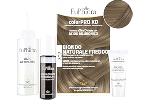 Euphidra - ColorPro XD 707, Biondo Naturale Freddo, Trattamento Idratante, Migliora la Morbidezza, Capelli Luminso e Sani, Colorazione Permanente con Acido Ialuronico,