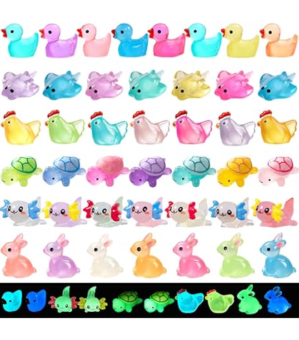 150 Stück Leuchtende Mini-Harztiere Set – Bunte Tierfiguren Für DIY, Deko & Kinderparty