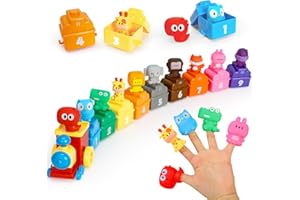 XIAPIA Trenes de Juguetes para Niños 1 2 3 Años, Juguete Montessori Educativo para Niños, Tren de Juguet de Contar y Clasificar con 9 Animales Salvajes y Vagón, Regalo de Cumpleaños de Navidad para Niño