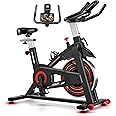 Advamsoler Exercise Bike for Home Gym Use, Indoor Cycling Spin Bike with LCD Display & Tablet Holder, Quiet Stationary Bike for Fitness Cardio Workout