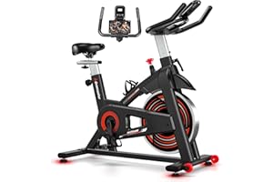 Advamsoler Exercise Bike for Home Gym Use, Indoor Cycling Spin Bike with LCD Display & Tablet Holder, Quiet Stationary Bike for Fitness Cardio Workout