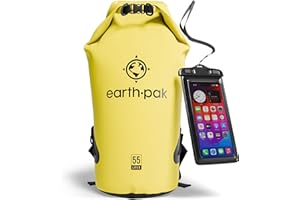 Earth Pak -Waterproof Dry Bag - Roll Top Dry Sack Keeps Gear Dry for Boating, Hiking, Camping and Fishing with Waterproof Phone Case
