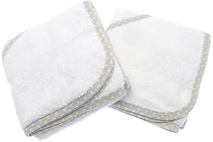 Olivia Rocco 2 Pack Baby Hooded Towels Elli and Raff Soft Baby Hooded Bath Time Towel 100% cotton Baby Gift, White