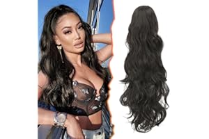 BARSDAR Przedłużenie włosów z falowanymi lokami, koński ogon, 50 cm, długie, kręcone pazury, koński ogon, naturalne syntetyczne przedłużenie włosów, kucyk, dla kobiet i dziewcząt