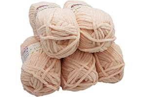 ILKADIM EXPORT 5x 100 g Himalaya Dolphin Knitting Wool, Baby Wool, Plain, 500 g Knitting Yarn, Super Bulky, Blush, 80353