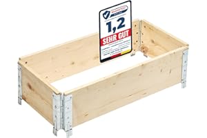 Garronda Carré Potager modulable en Bois Naturel 80x40x20 cm – Jardinière extérieure en palettes, empilable et Pliable, pour Jardin, Plantes, Fleurs, Herbes, Fruits et légumes GD-0141, 1 pièce