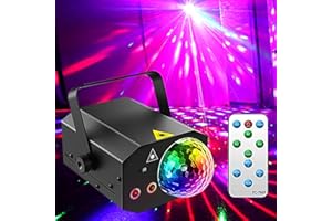 SPOOBOOLA Disco Lights Dsico Ball Party Lights Dj Dance Lights Strobe Stage Rave Light Sound Activated LED Llights with Remote Control for Parties Bar Birthday Wedding Event Live Show Xmas Decorations Lights