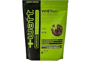 +WATT Wheyghty Protein 80 - Integratore a Base di Proteine del Latte all'80% - Formato: 750 g Doypack - Gusto: Cacao