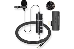 Nicama LVM1 Lavalier Mikrofon, Hände frei Ansteckmikrofon Kondensator Mikrofon mit Windschutzscheibe Muff für iPhone iPad Kamera DSLR Canon Nikon PC