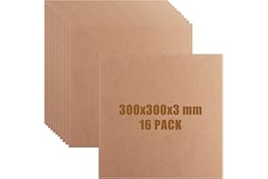 MUXHEL 16PCS 3mm MDF Board, 30x30 cm Square MDF Panels MDF Chipboard Sheets, Medium Density Fiberboard MDF Wood Boards for Crafts, Painting, DIY, Engraving
