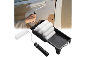 SQAQS 12pcs 4-inch Foam Mini Rollers for All Paints, High-Density Foam Coating Rollers, for Gloss and Satin Coatings, for Flat and Smooth Surfaces, for Furniture Painting and Decoration