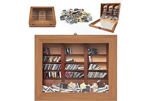 QINGNING Libreria per Alleviare L'Ansia, con 200 Libri Libreria in Miniatura Scaffale in Legno per Case di Bambola, Regalo per Appassionati di Libri e Miniature, Mini Libreria Ornamentale Decorativo(Marrone)