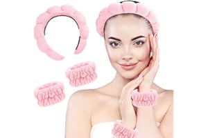 SYCLOPAK Fascia Capelli Skincare,Skincare Kit,Fascia Skincare,Cerchietto Skincare,Fascia Per Capelli Donna,Fasce Capelli Donna,Fascia E Polsini Skincare,Bubble Skincare Lavaggio Doccia,Spa Headband for Women