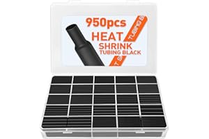 ARDFFA 950 Stück Schrumpfschlauch Set - Schwarz Schrumpfschlauch，Schrumpfschläuche Hochwertiges EVA-Material in 12 Größen- Perfekt für Elektrische Isolierung, Kabel Reparaturen und Drahtverbindungen