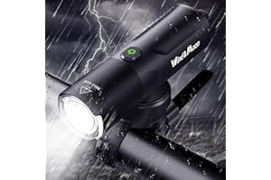 WIND&MOON Lampe Frontale de Vélo, Lentille Pivotante Détachable, Lampe de Vélo Rechargeable par USB, Lampe de Vélo étanche, Guidon pour Vélos et Scooters