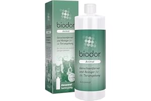 Biodor Animal Konzentrat 1L - Geruchsneutralisierer, Geruchsentferner & Reiniger für die Tierumgebung - Enzymreiniger Urin, Kot & anderen strengen Gerüchen - Hundeurin, Katzenurin Geruchsentferner