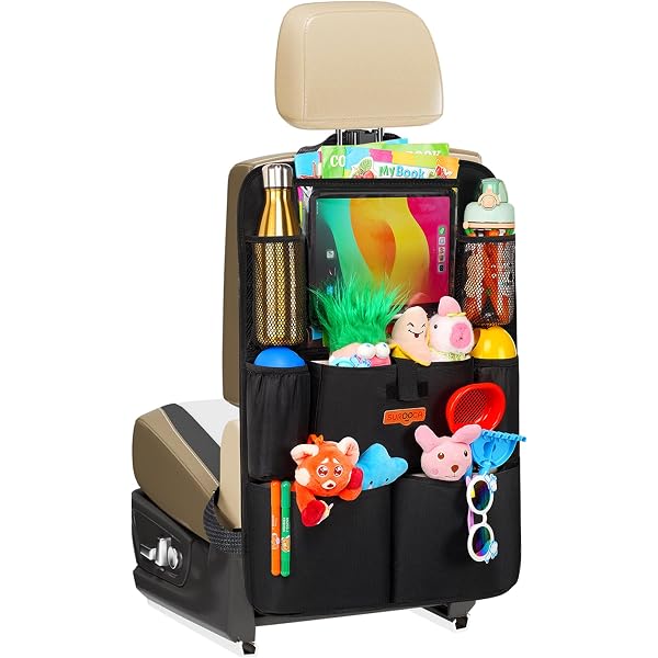 Fioly 2-in-1 Rücksitz Organizer – Mit IPad Fach, Autositz-Schoner & Trittschutz, Aus 900D Polyester
