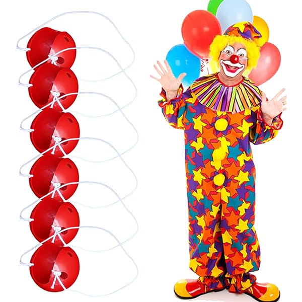 Nez Rouge Clignotant LED Naqqios - 12 Pièces Pour Déguisement Clown, Fête (3.7x4cm)