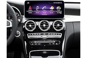 NINETOM 12.3 Pulgadas Radio Coche Bluetooth Pantalla, Android 13 Pantalla táctil con CarPlay y Android Auto, para Mercedes Benz Clase C W176 CLA GLA Clase C W205 GLC 2015-2018 NTG5.0/5.1, 8G+256G
