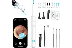 VLIKE Otoscopio, 1080P Pulisci Orecchie con Telecamera, 3,5mm Impermeabile Endoscopio con 6 Luci LED, WIFI Rimozione di Cerume con Telecamera, Pulizia Orecchie per iOS, Android, Tablet (Bianco)