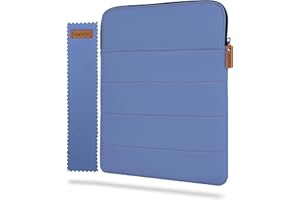 HANOI Collection® Detroit™ Funda para libros de lectura con cremallera acolchada. Funda de libro acolchada grande. Funda libro grande. Funda protectora de libros de lectura (Azul Medio, Grande)