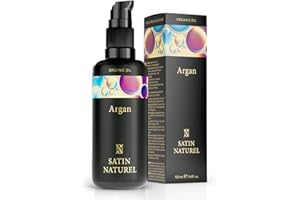 SATINNATUREL Olio di Argan 100ml - 100% Puro e Vegano - Olio Capelli - Ricco di Vitamina E - Maschera capelli Ristrutturante Capelli danneggiati - Uso con Termoprotettore capelli - Spremuto a Freddo Satin Naturel