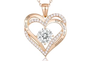 CDE Forever Love Heart łańcuszek na szyję ze srebra wysokiej próby 925, platerowany różowym złotem, wisiorek z kamieniem urodzinowym, biżuteria damska z cyrkonią sześcienną 5A